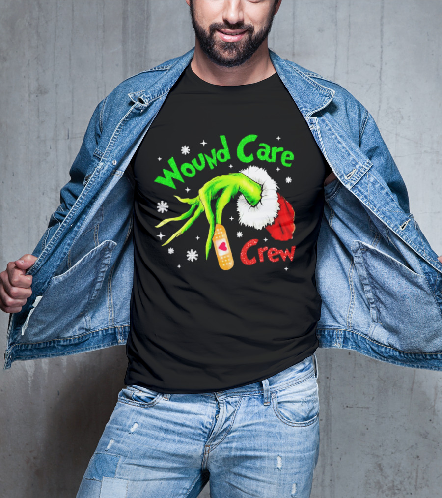 Wound Care Crew Grinch Hand Merry Christmas T-Shirt