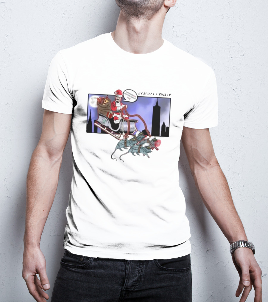 Josh Saves Christmas Chupacabras Sled New York City Skyline T-Shirt