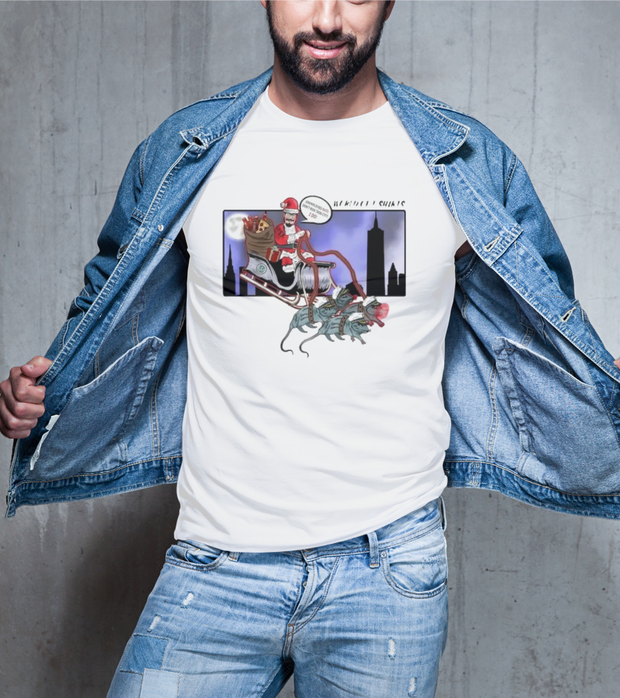 Josh Saves Christmas Chupacabras Sled New York City Skyline T-Shirt