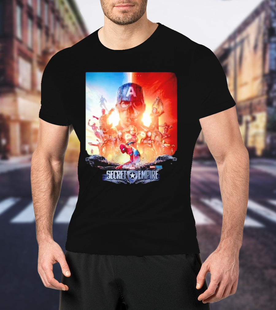 Marvel Secret Empire Captain America A Hydra Battle With Spider-Man And Avengers T-Shirt