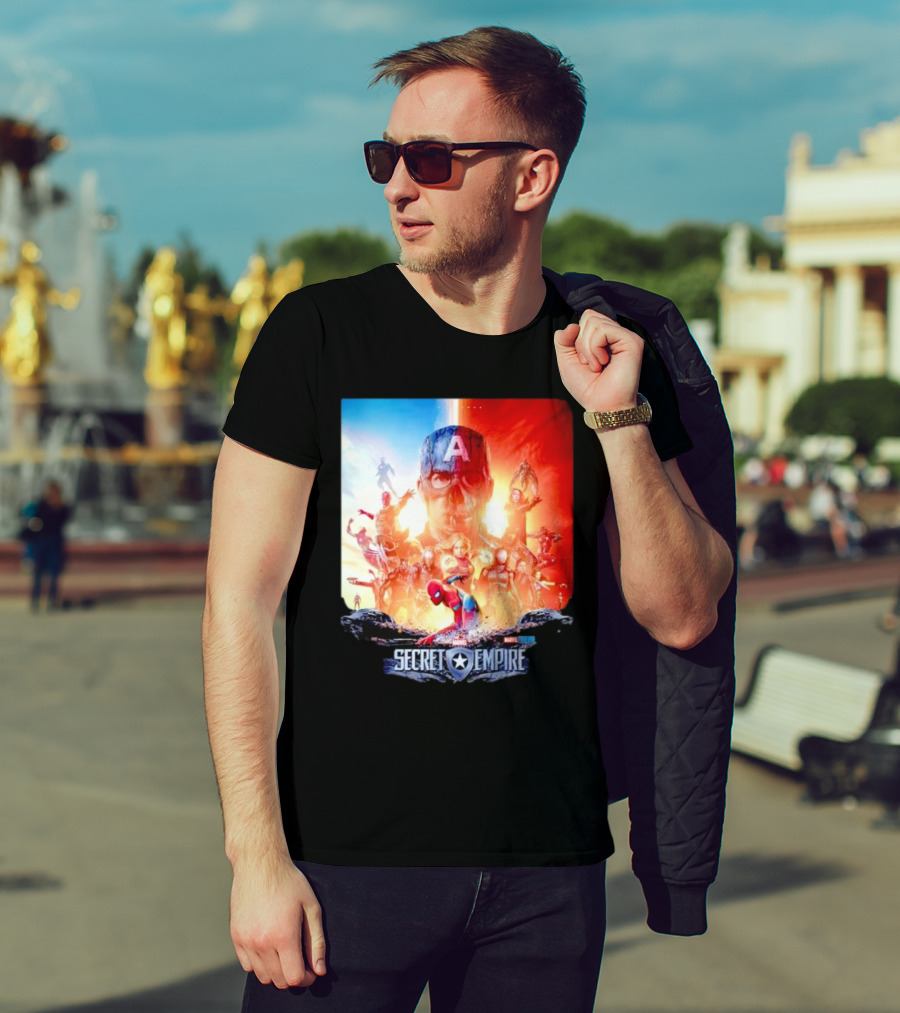 Marvel Secret Empire Captain America A Hydra Battle With Spider-Man And Avengers T-Shirt