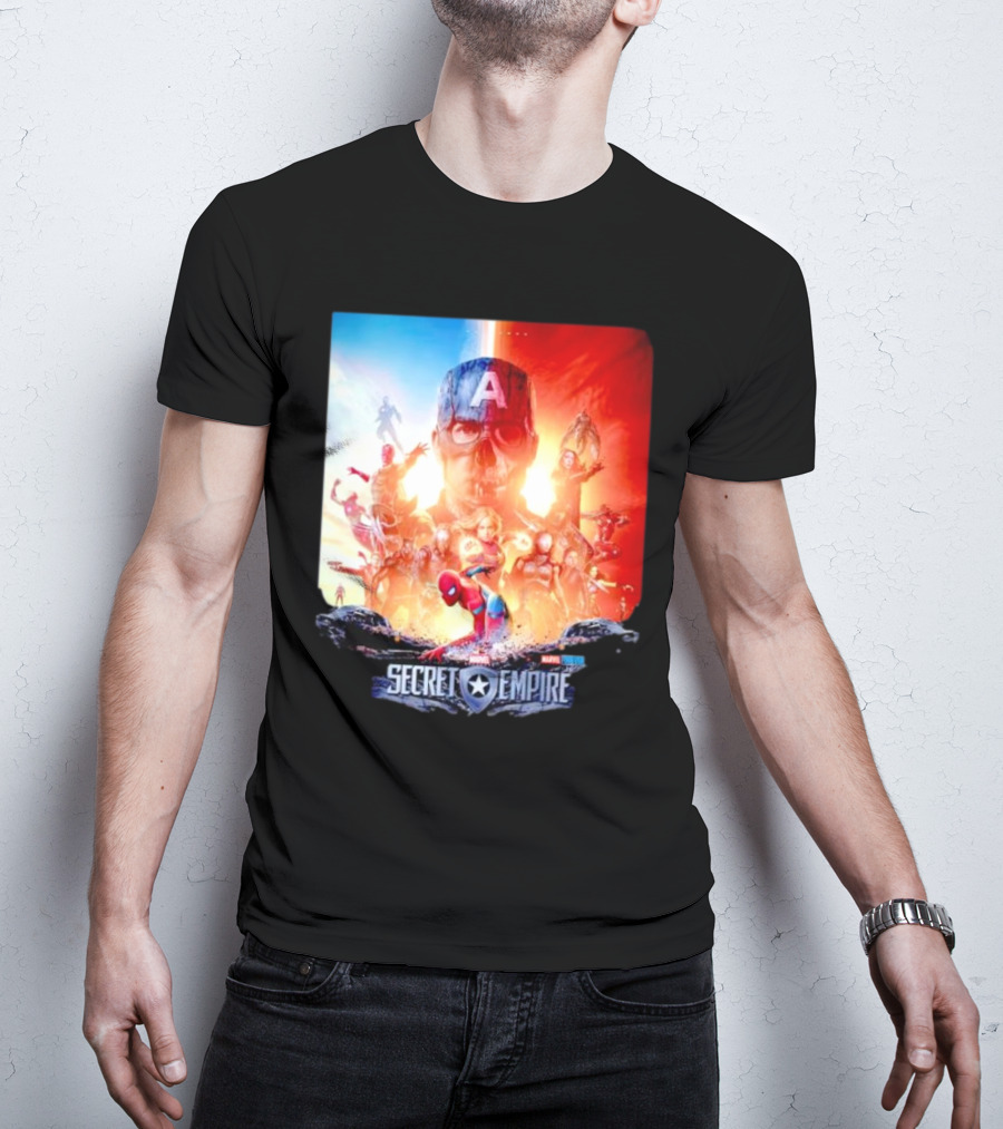 Marvel Secret Empire Captain America A Hydra Battle With Spider-Man And Avengers T-Shirt