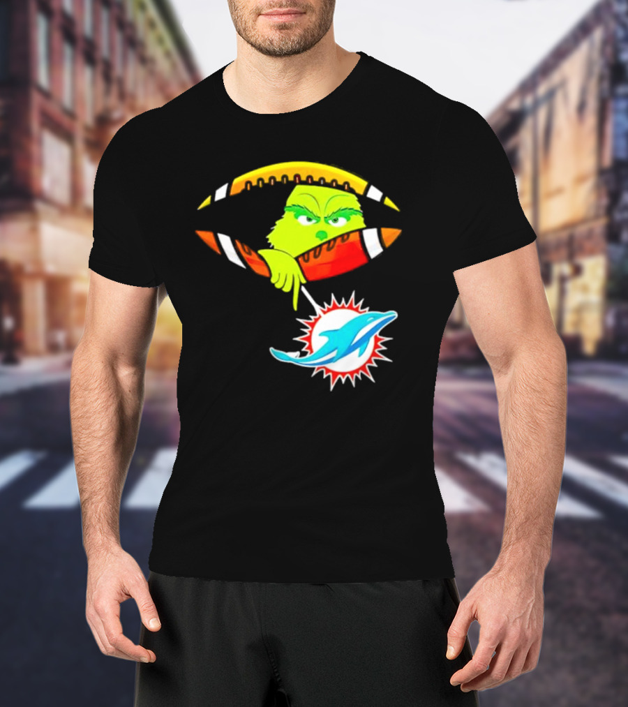 Miami Dolphins Grinch Football Fan Zipper T-Shirt