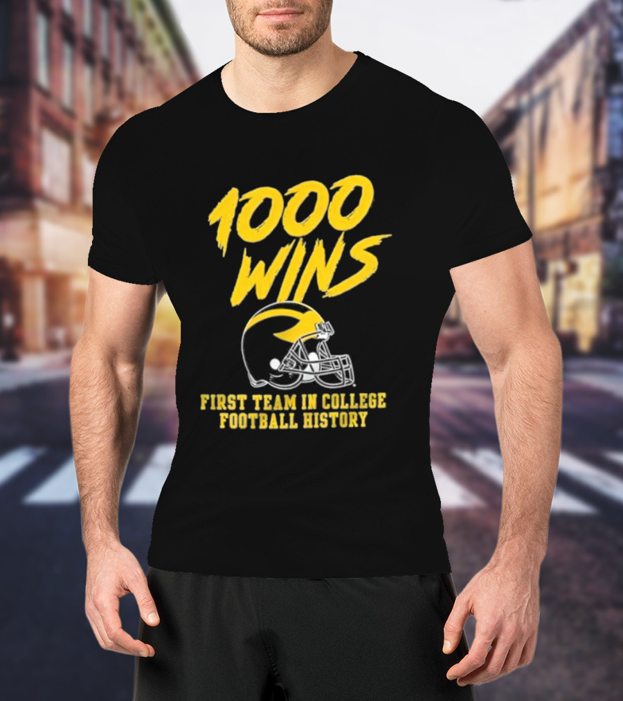 Michigan Wolverines 1000 Wins First Team In College Football History Helmet T-Shirt