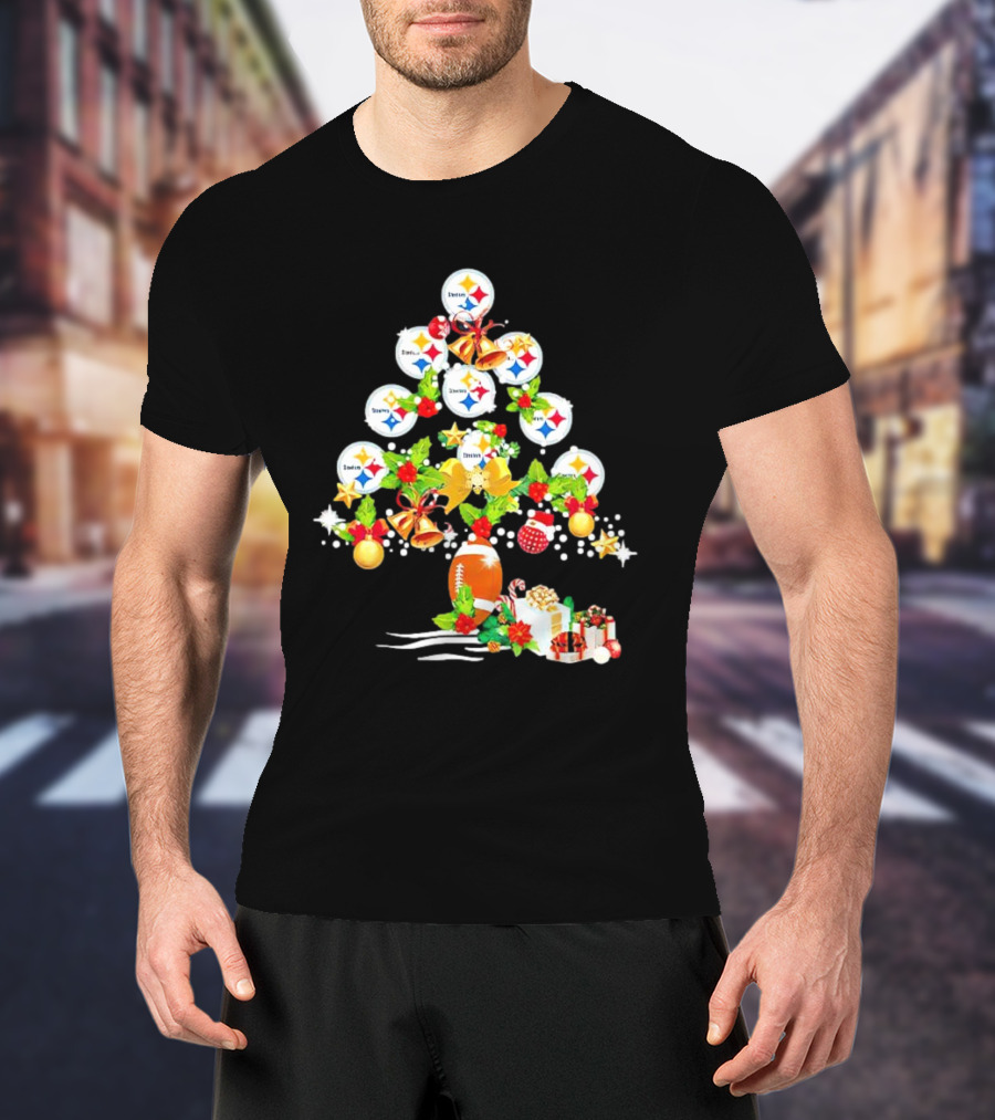 Pittsburgh Steelers Christmas Tree Holiday Football Ornaments And Gifts T-Shirt