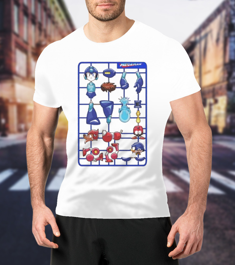 Capcom Megaman Assemble Toy Parts Blueprint T-Shirt