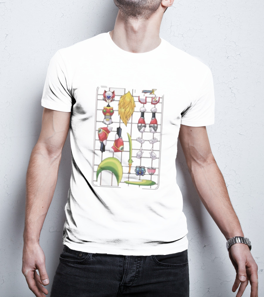 Capcom Megaman Zero Model Kit Elements Tekno Edizioni Parts Assembly T-Shirt