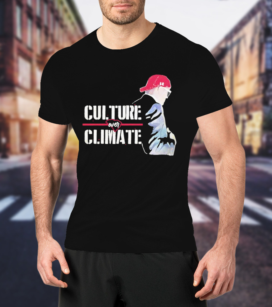 CULTURE OVER CLIMATE Red Cap Figure T-Shirt