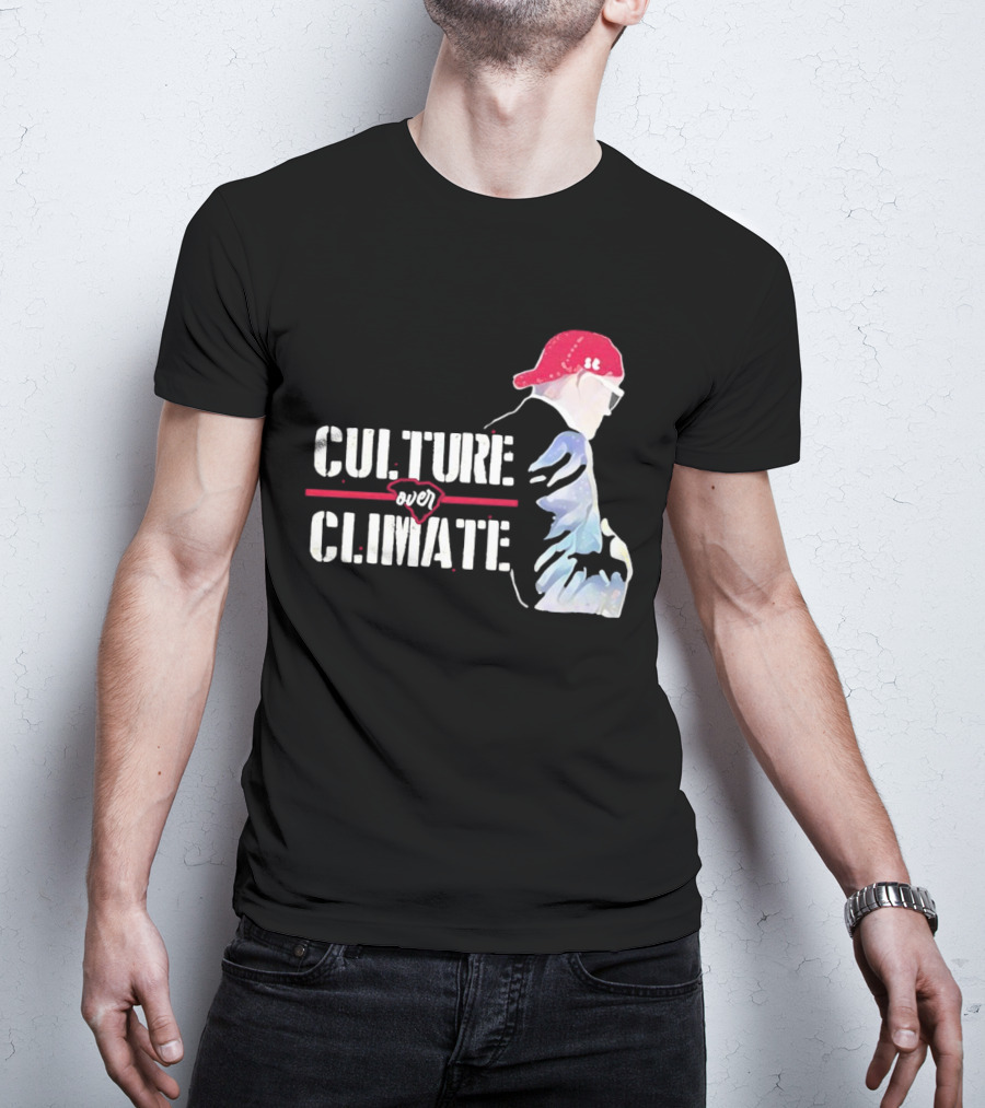 CULTURE OVER CLIMATE Red Cap Figure T-Shirt