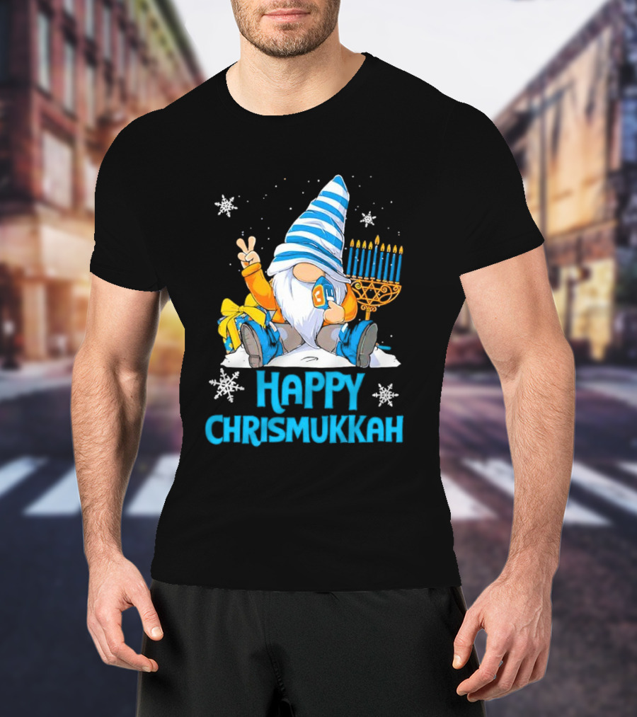 Happy Chrismukkah Gnome Menorah Snowflakes T-Shirt