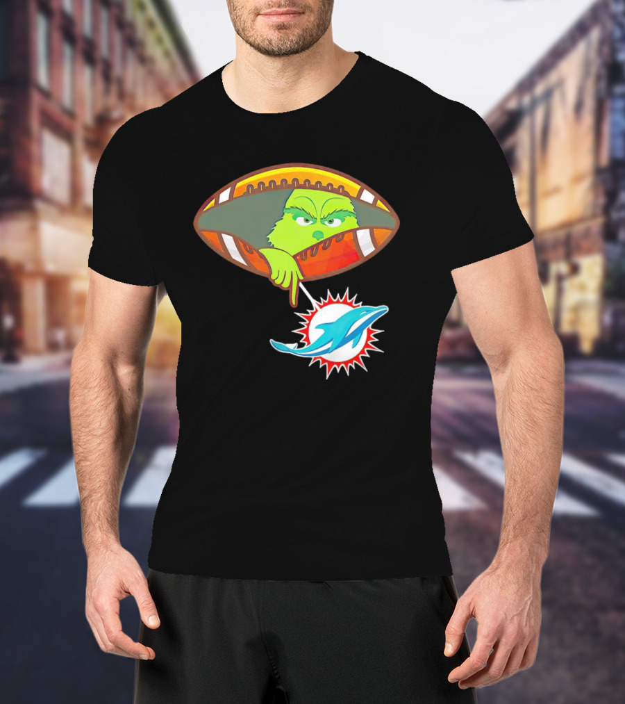 Grinch Ew Miami Dolphins Football T-Shirt