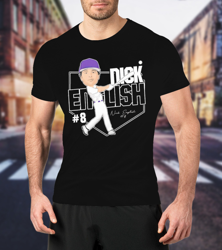 Nick English Caricature Signature Baseball Nick English #8 T-Shirt