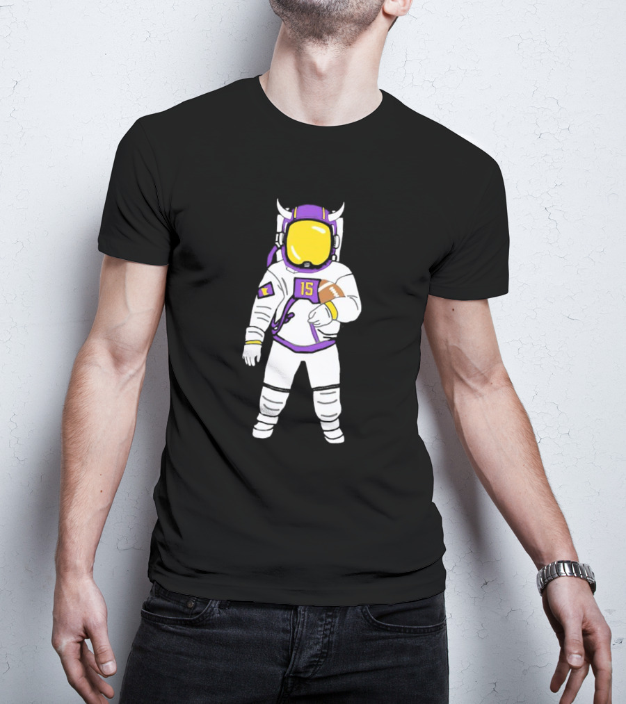 Passtronaut Minnesota Astronaut Football Purple 15 T-Shirt