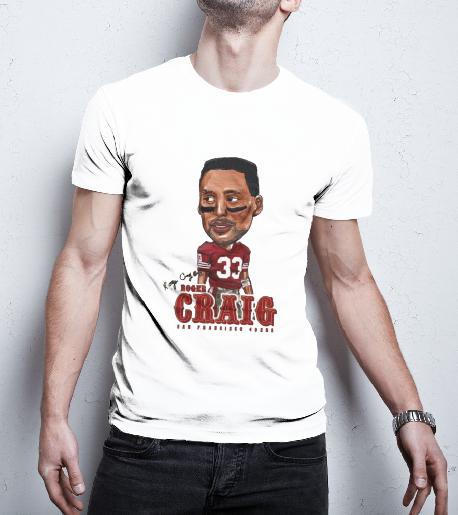 Roger Craig San Francisco 49ers 33 Big Head Character T-Shirt