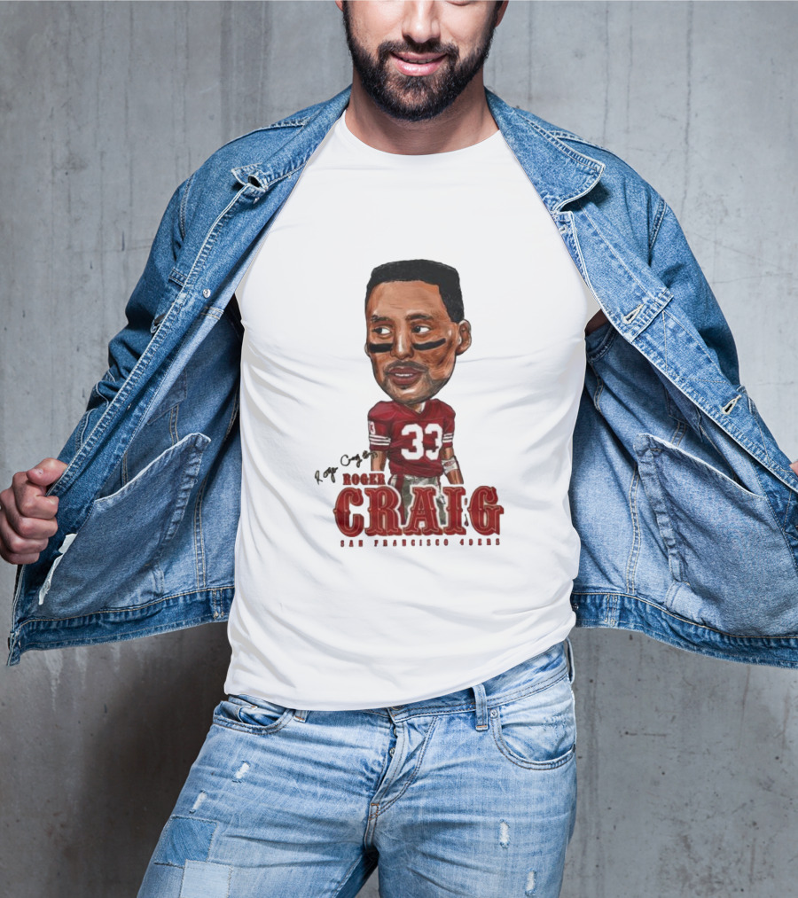 Roger Craig San Francisco 49ers 33 Big Head Character T-Shirt