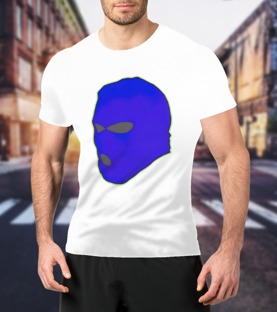 Seahawks Ski Mask Hoodie Graphic Blue Outline T-Shirt