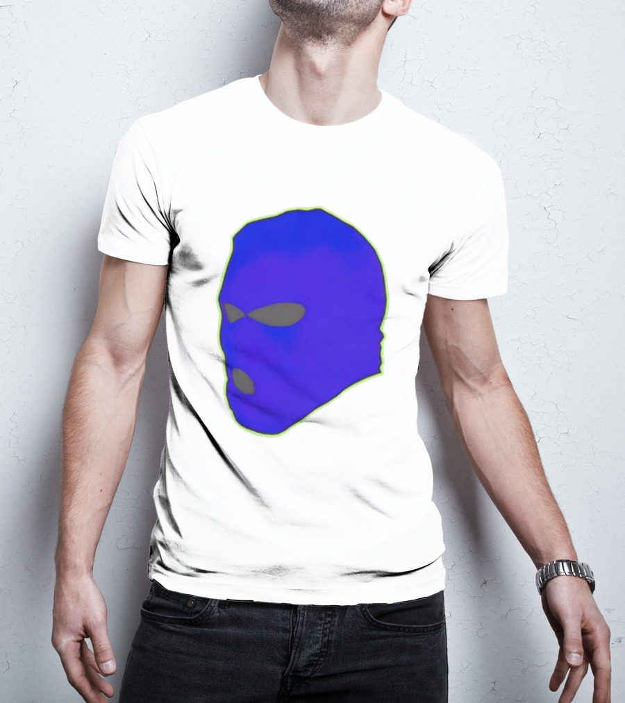Seahawks Ski Mask Hoodie Graphic Blue Outline T-Shirt