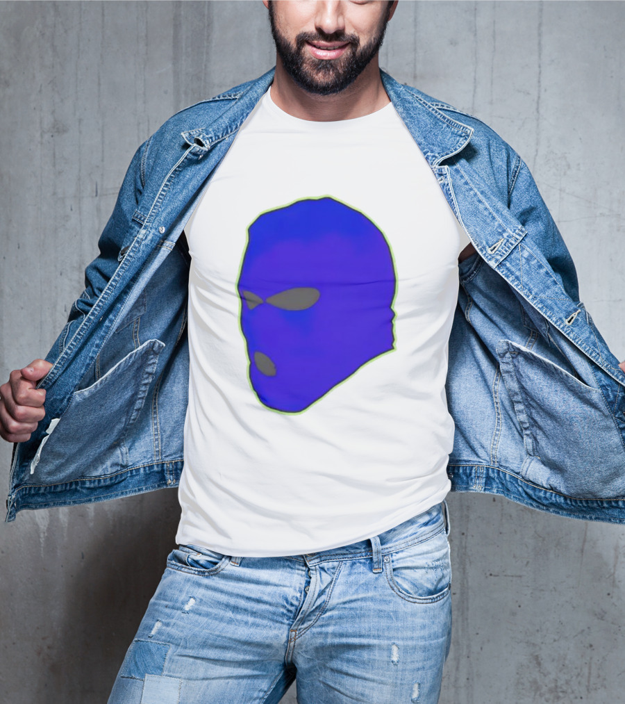 Seahawks Ski Mask Hoodie Graphic Blue Outline T-Shirt