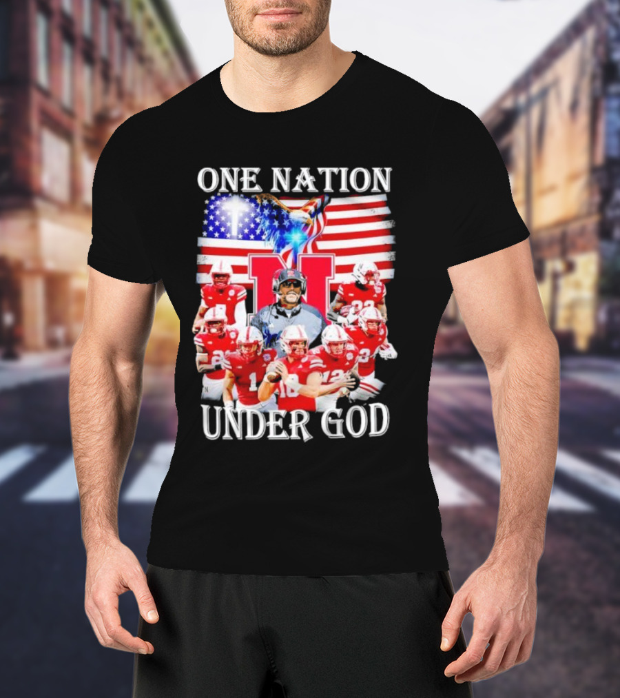 USA Flag One Nation Under God NC State Wolfpack Football Team Players T-Shirt