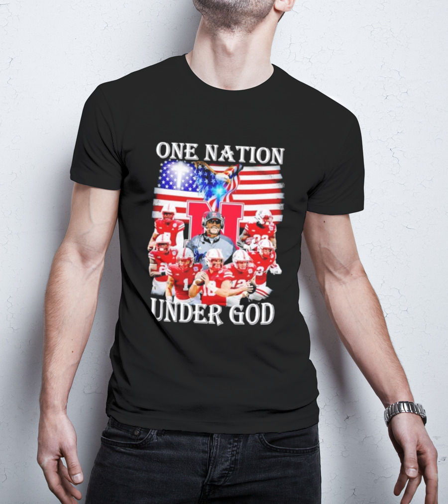 USA Flag One Nation Under God NC State Wolfpack Football Team Players T-Shirt