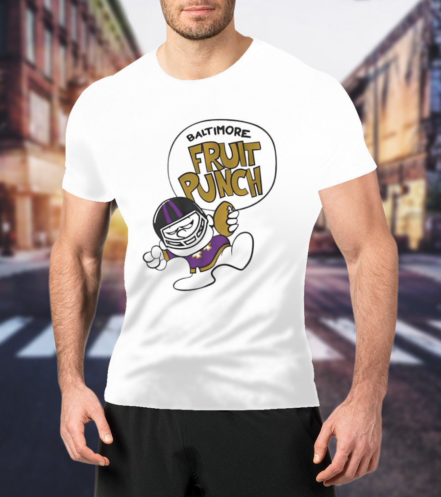 Baltimore Fruit Punch Football Character Purple And Gold T-Shirt