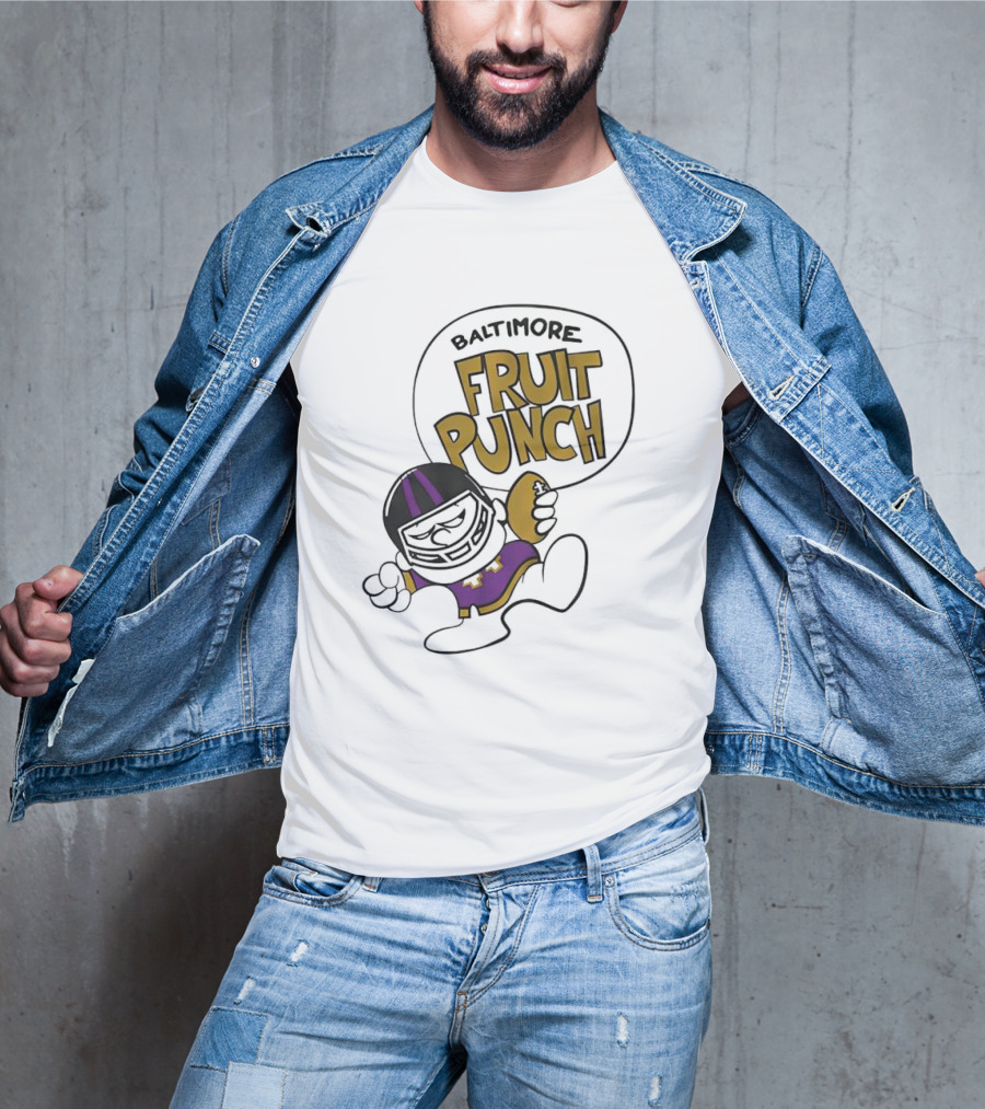 Baltimore Fruit Punch Football Character Purple And Gold T-Shirt