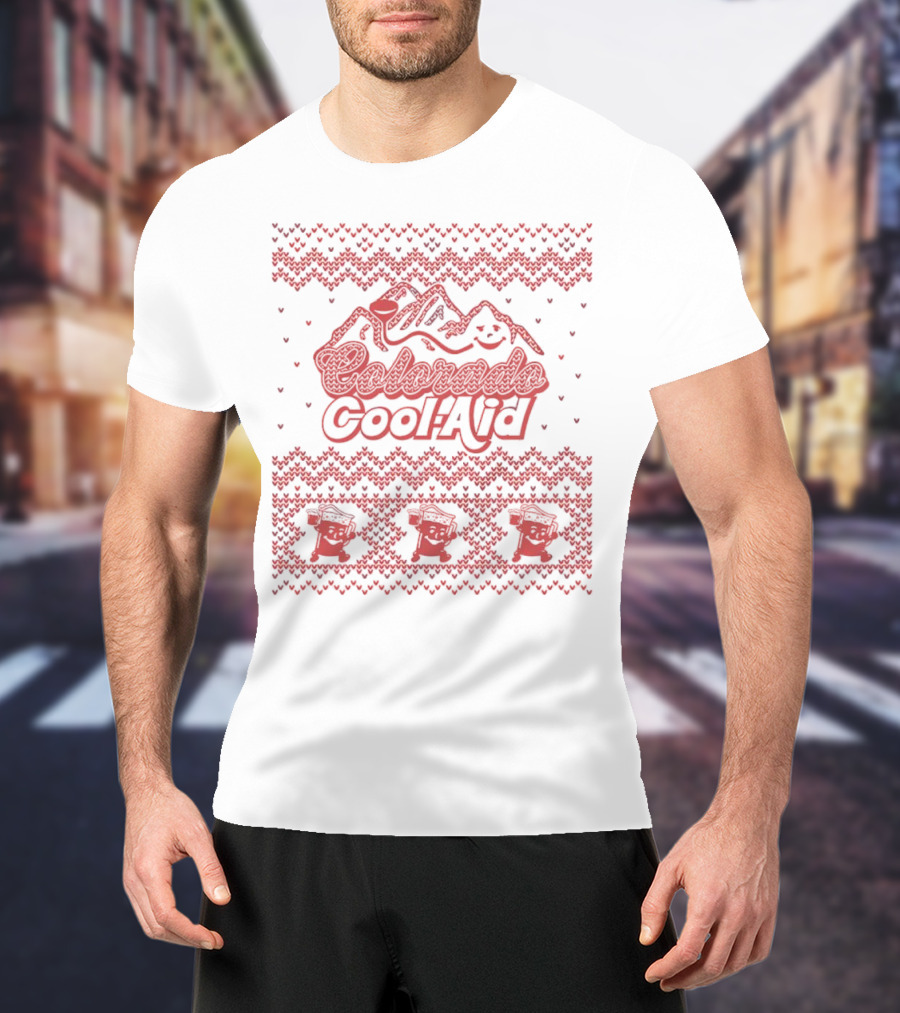Colorado Cool-Aid Festive Sweater Design With Mountains And Smiling Pitcher T-Shirt