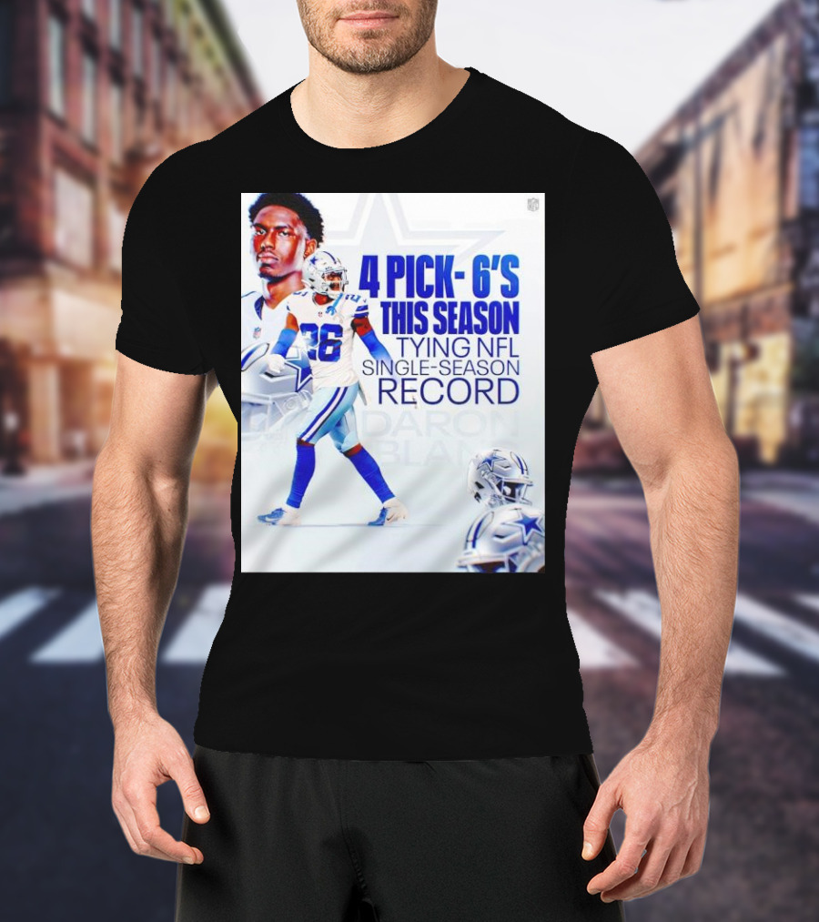 DaRon Bland 4 Pick-6's Tying NFL Single-Season Record Cowboys T-Shirt