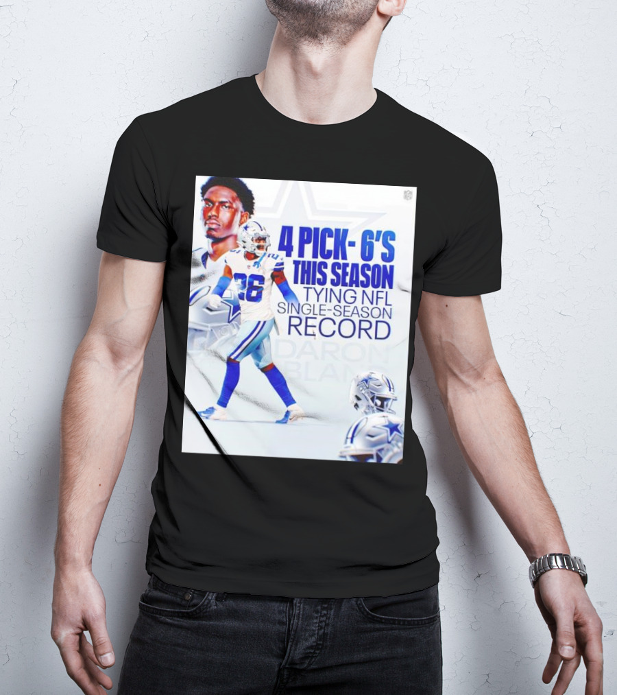 DaRon Bland 4 Pick-6's Tying NFL Single-Season Record Cowboys T-Shirt