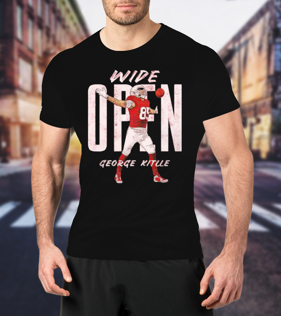 Wide Open George Kittle Football Catch T-Shirt
