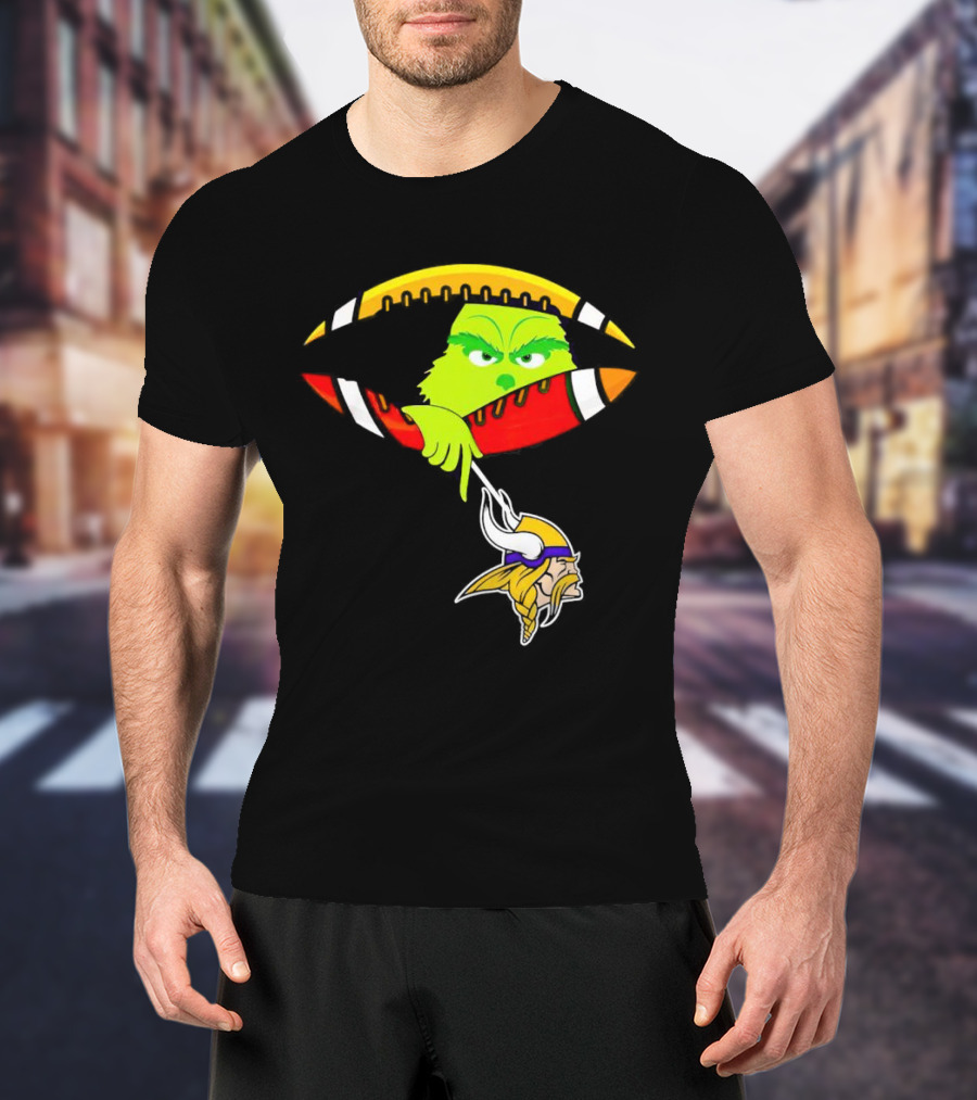 Grinch Stealing Minnesota Vikings Football T-Shirt