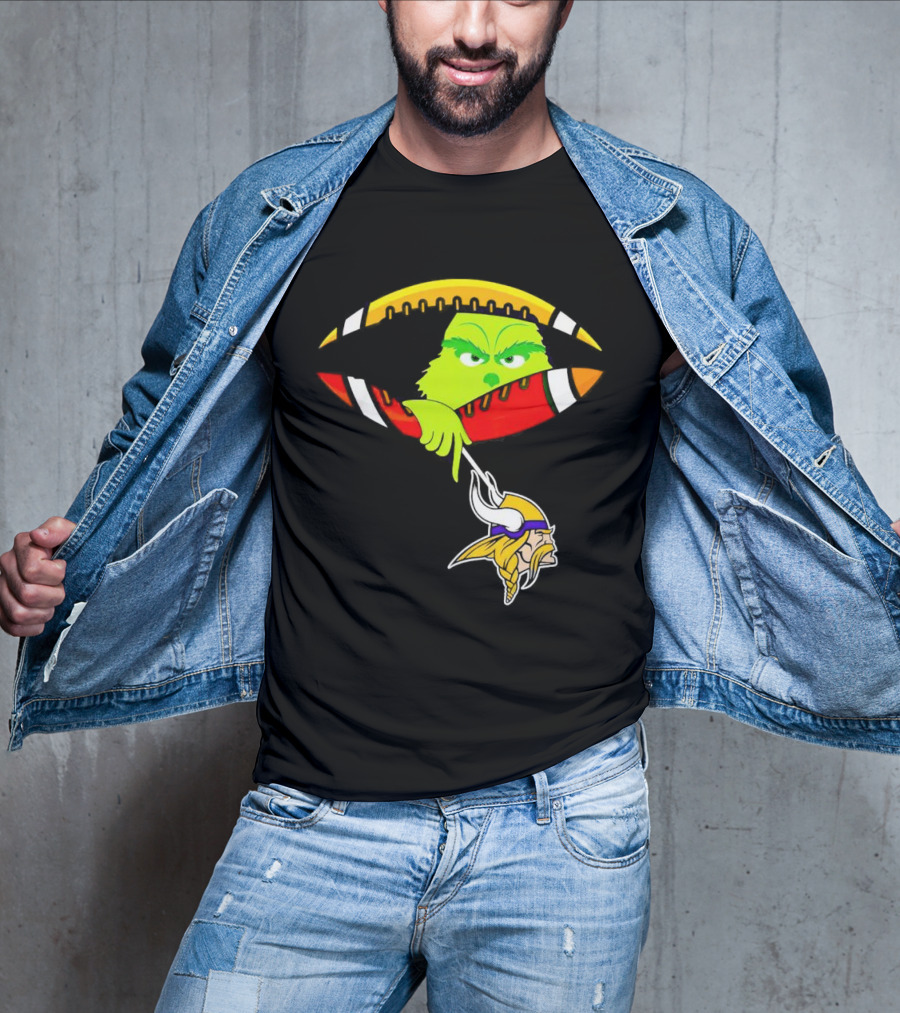 Grinch Stealing Minnesota Vikings Football T-Shirt