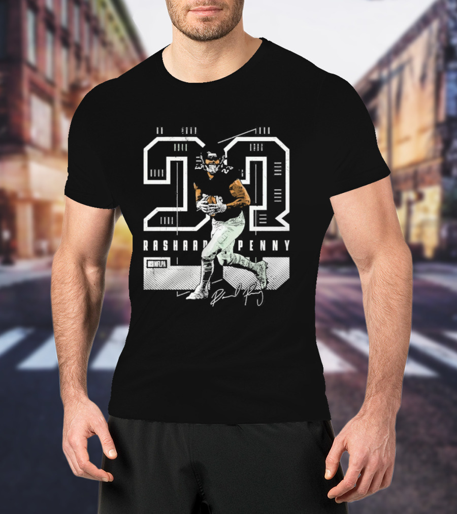 Rashaad Penny 23 NFLPA Philadelphia Football Signature T-Shirt