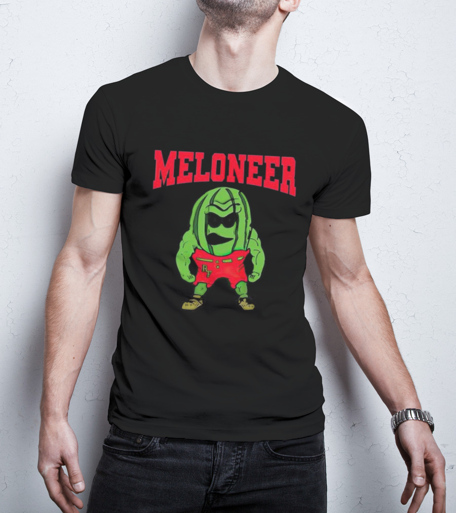Rocky Ford Meloneer RF Green Character In Red Shorts T-Shirt