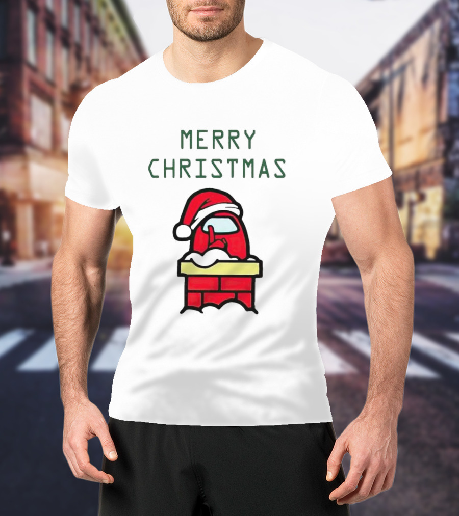 Merry Christmas Santa Among Us Chimney Character T-Shirt