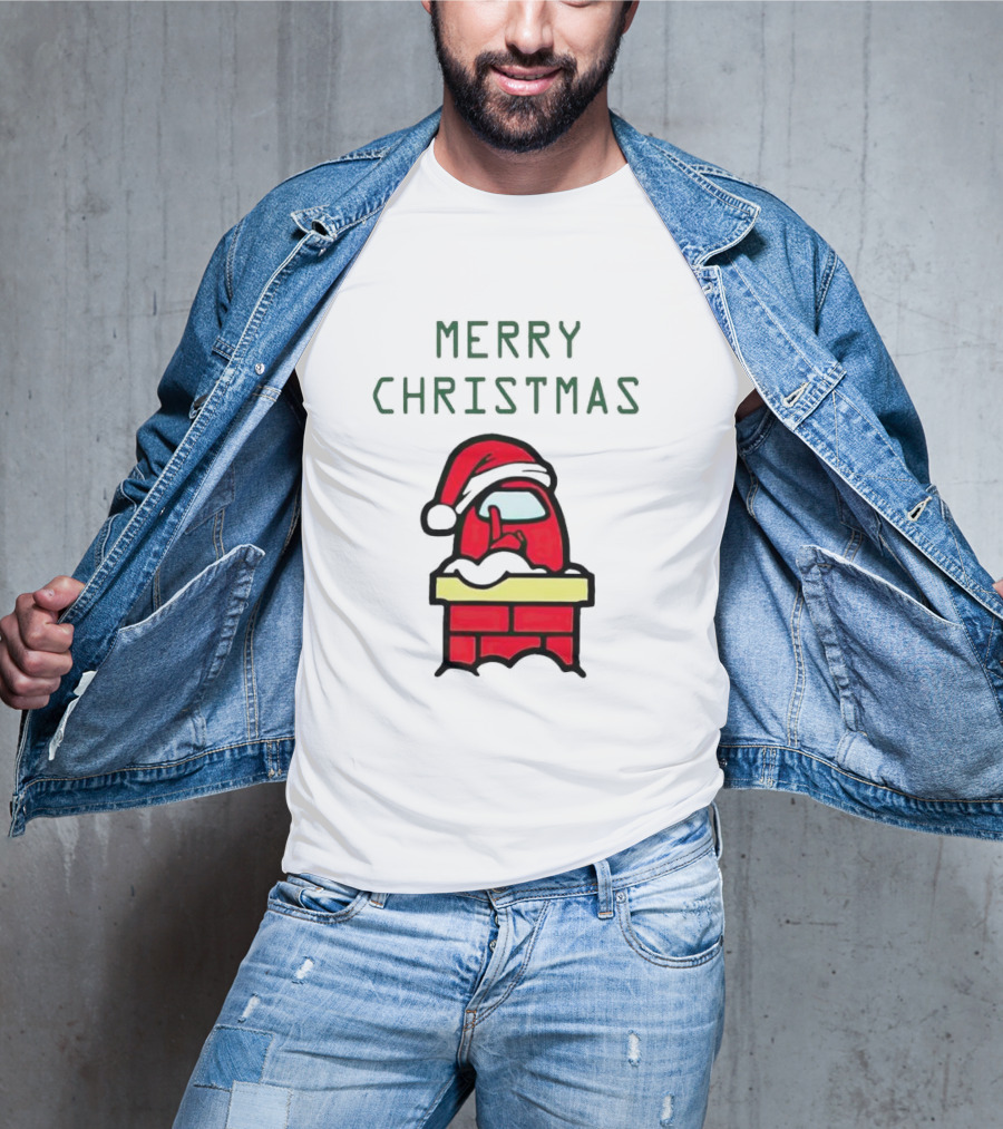 Merry Christmas Santa Among Us Chimney Character T-Shirt