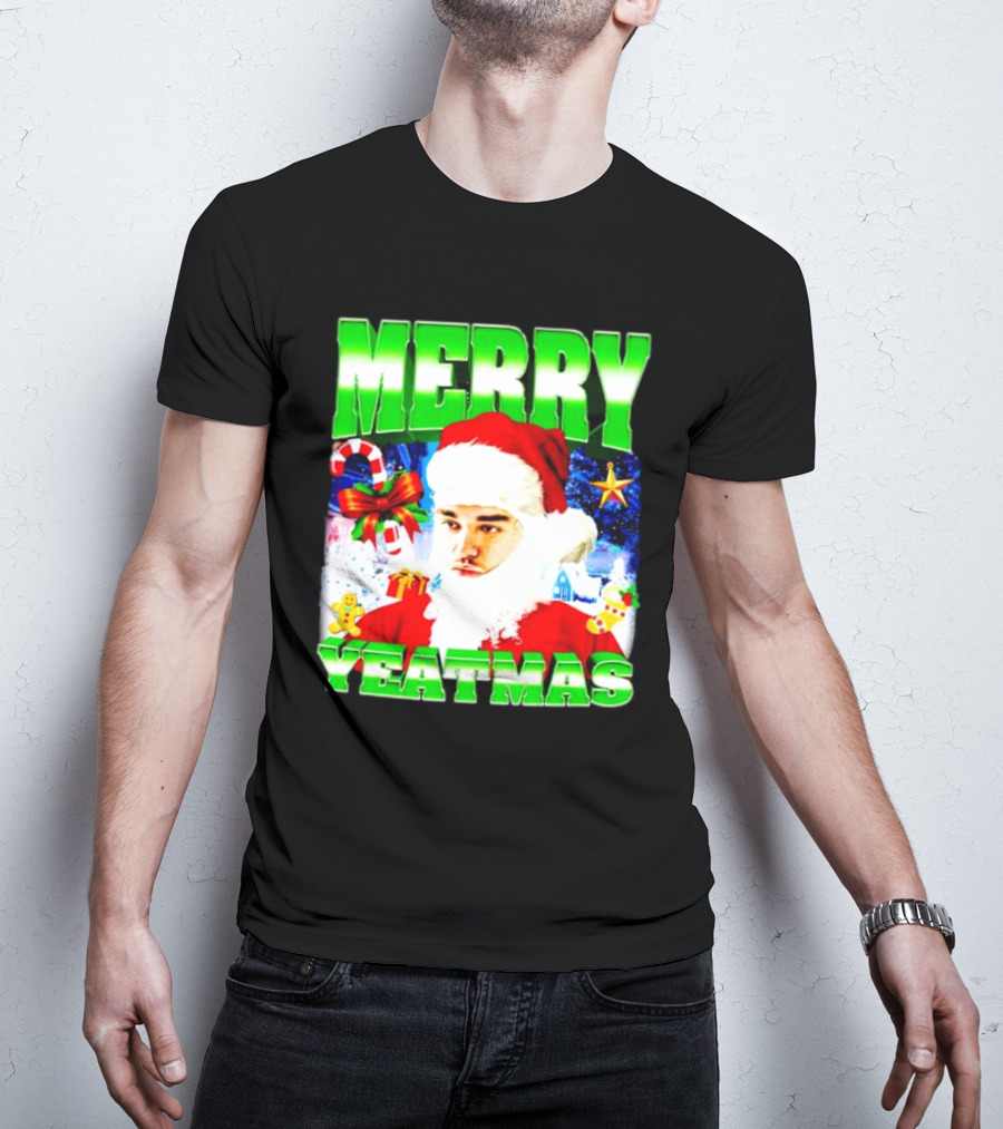Merry Yeatmas Yeat Rapper Christmas Santa Claus Holiday T-Shirt