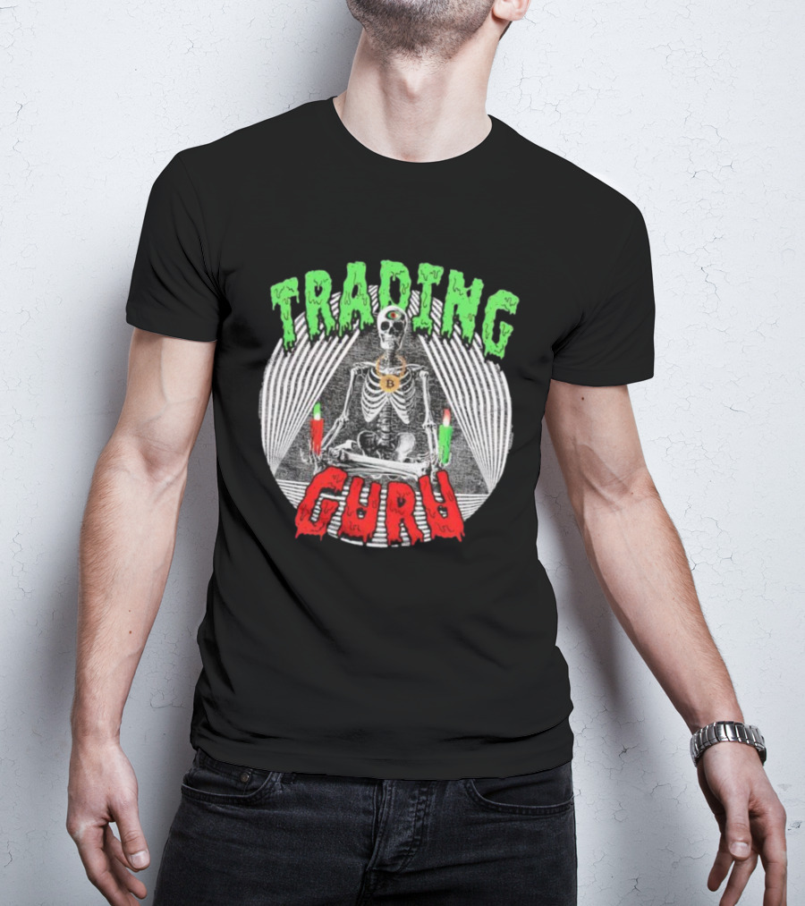 Trading Guru Skeleton Cryptocurrency Candles T-Shirt