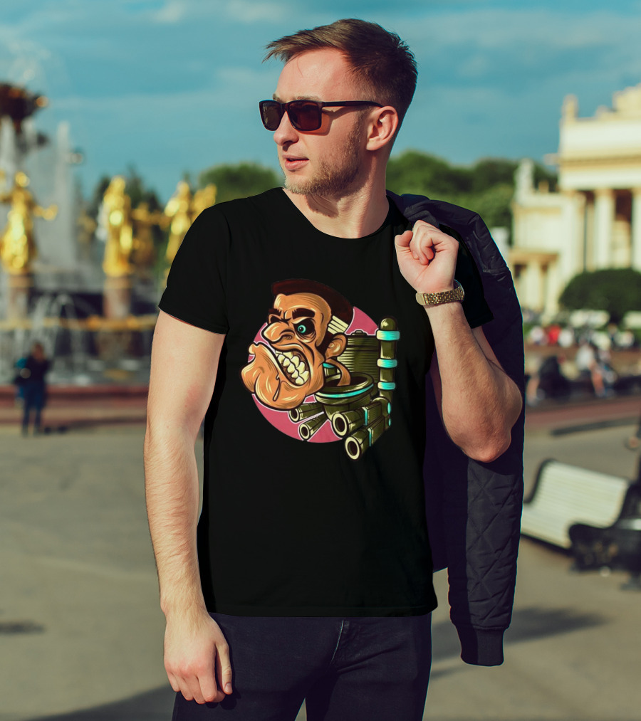 Skibidi Toilet Meme Angry Gritty Face T-Shirt