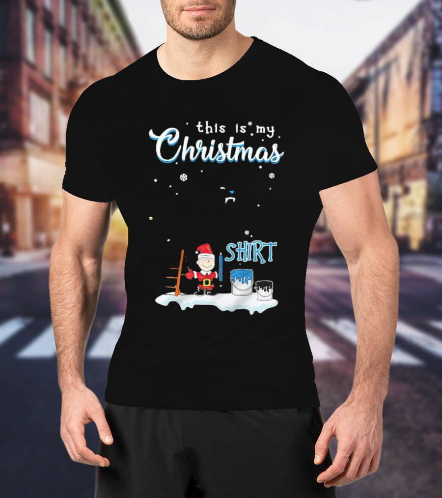 Snoopy And Charlie Brown This Is My Christmas Carolina Panthers T-Shirt