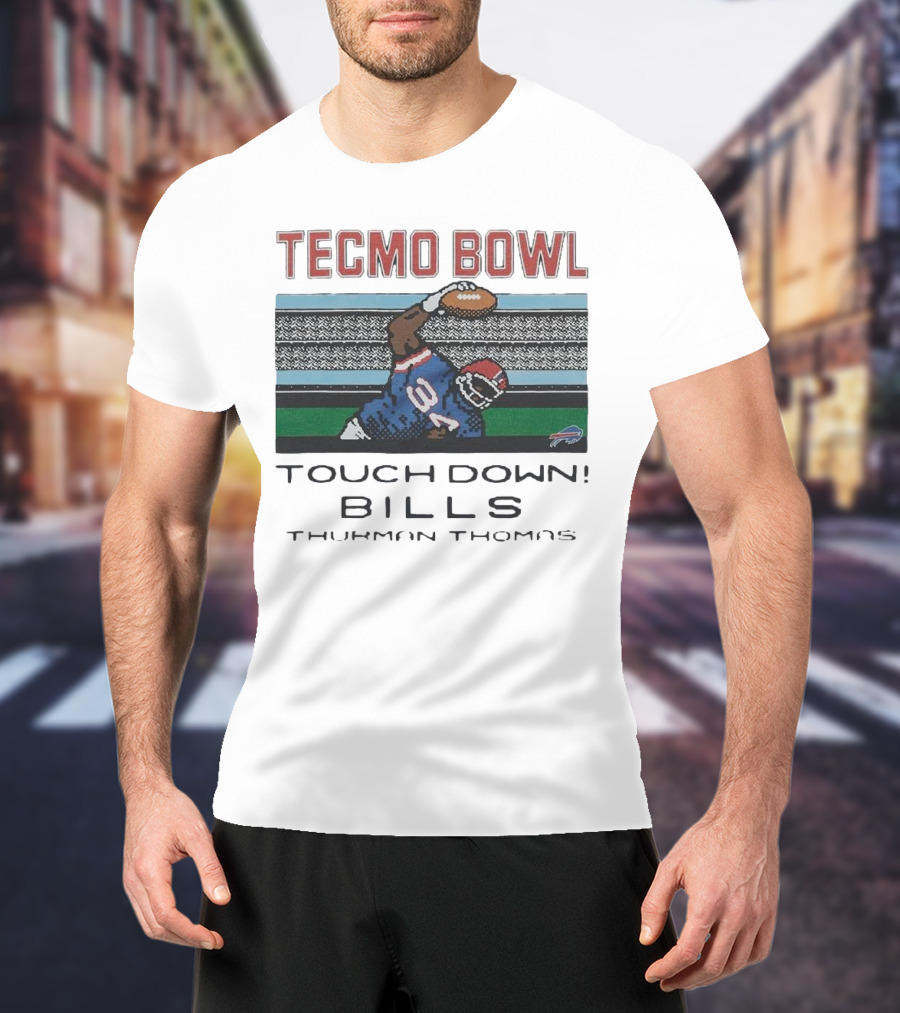 Tecmo Bowl Touchdown Bills Thurman Thomas Retro Football Pixel T-Shirt
