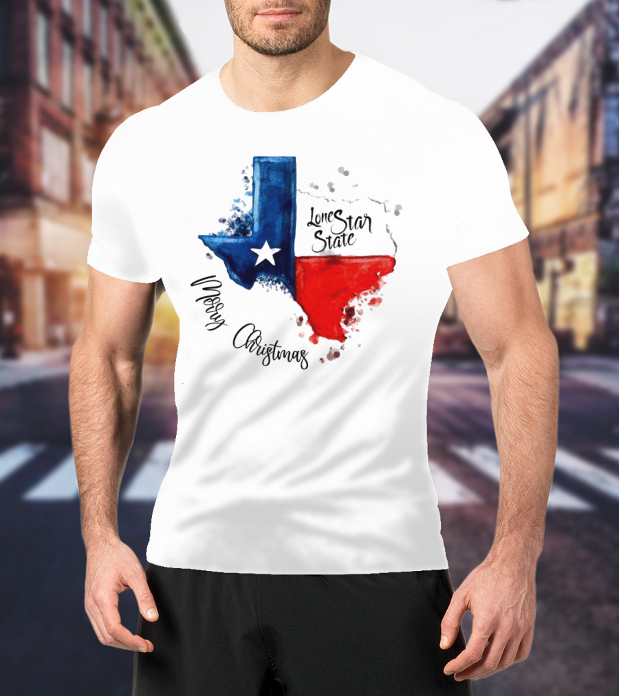Texas Flag Lone Star State Merry Christmas T-Shirt