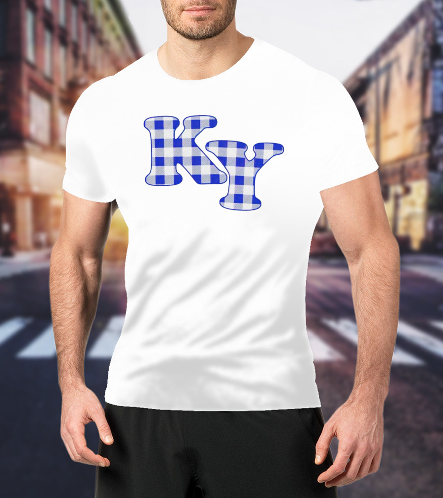 KY Blue Buffalo Plaid Pattern Kentucky T-Shirt