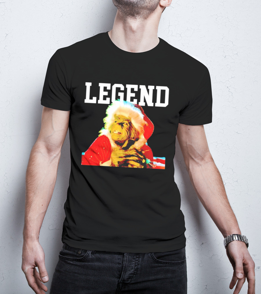 Grinch In Santa Outfit With Legend Text Christmas T-Shirt