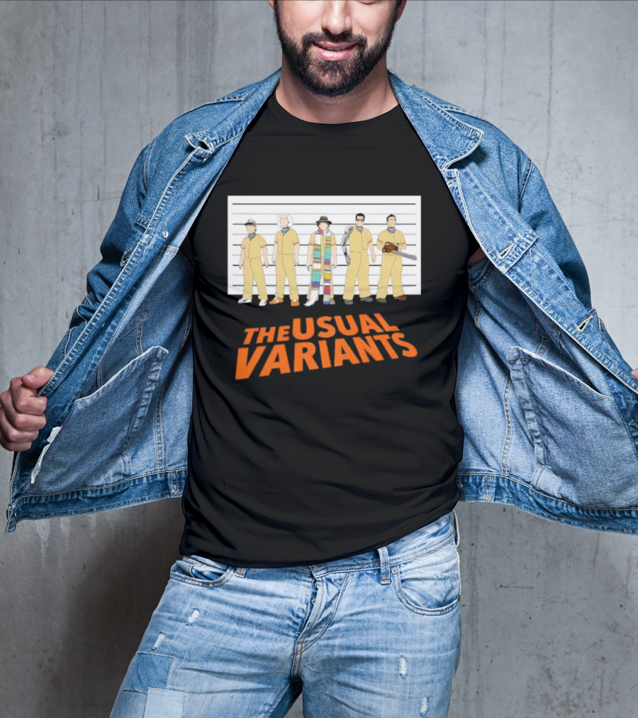 The Usual Variants Parody Featuring Sci-Fi Time Travel Characters In Lineup T-Shirt