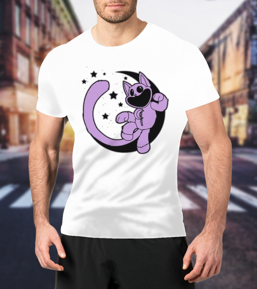 CatNap Astronaut Cat In Space With Crescent Moon And Stars T-Shirt