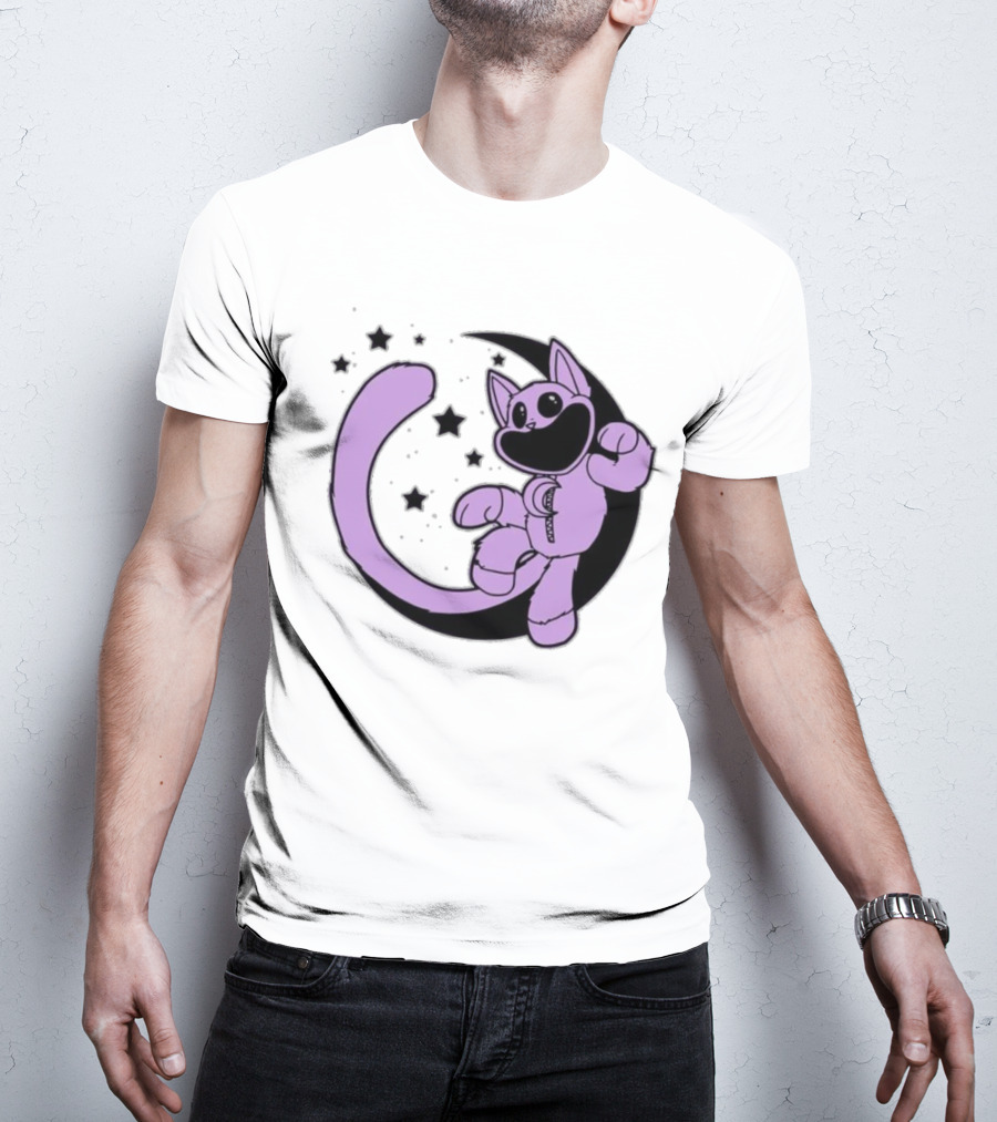 CatNap Astronaut Cat In Space With Crescent Moon And Stars T-Shirt