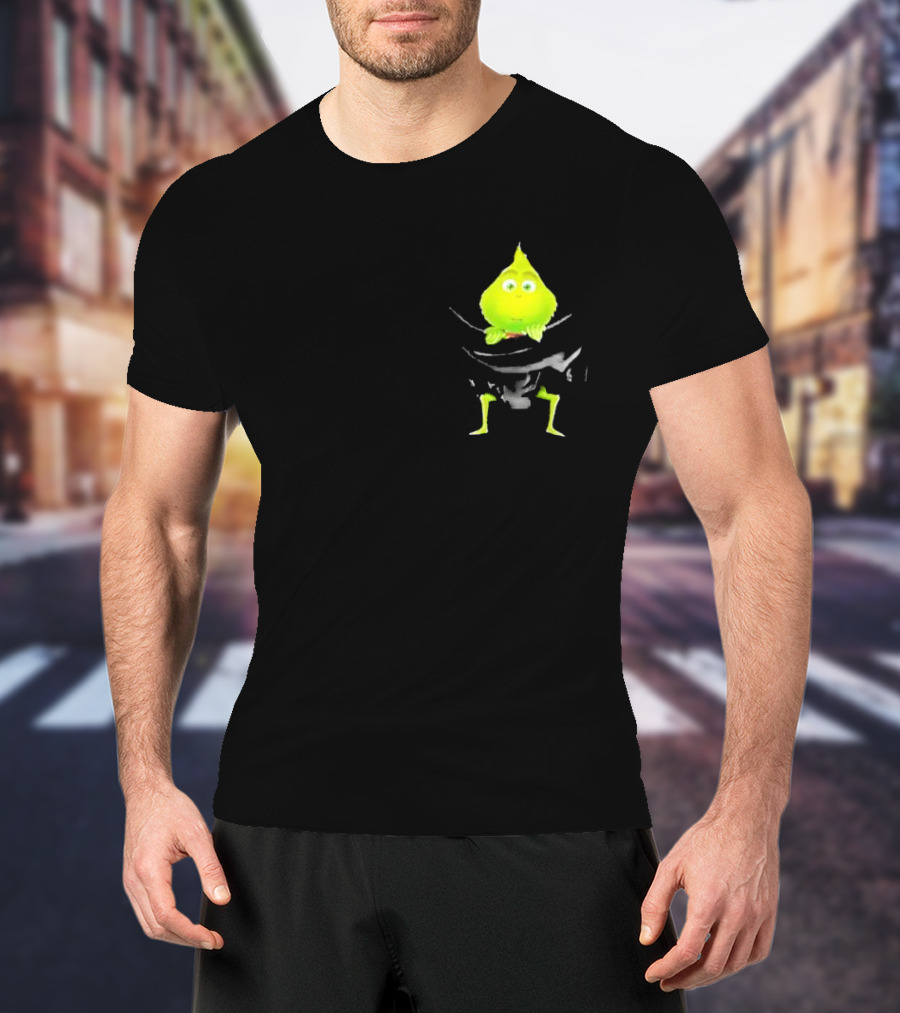 Grinch Peeking From Pocket T-Shirt