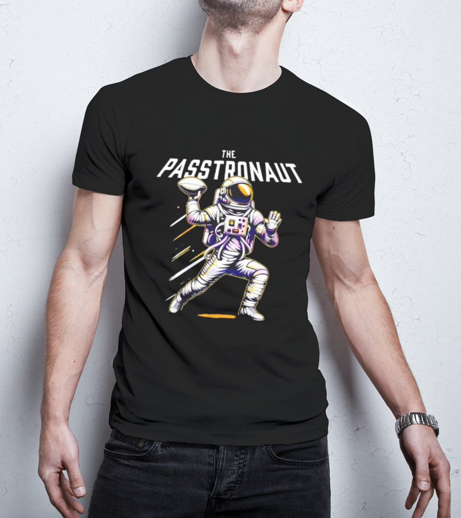 The Passtronaut Astronaut Throwing A Football T-Shirt