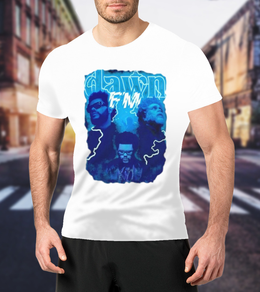 Dawn FM Vintage The Weeknd Blue Trio Image T-Shirt